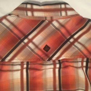 Prana Mens Button Front Plaid Shirt XL